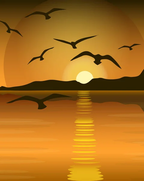 Bright yellow sunrise and sunset set — Stock Vector
