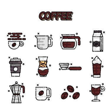 Kahve karikatür kavramı simgeler