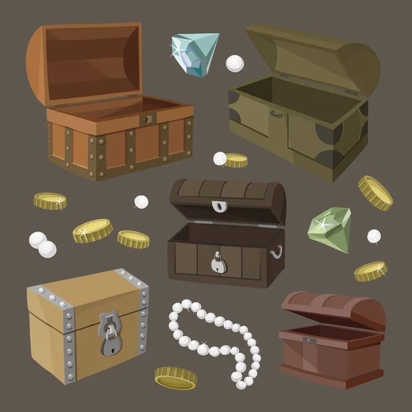 Conjunto de tesouros escondidos —  Vetores de Stock