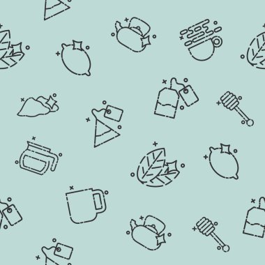 Çay kavramı simgeler desen