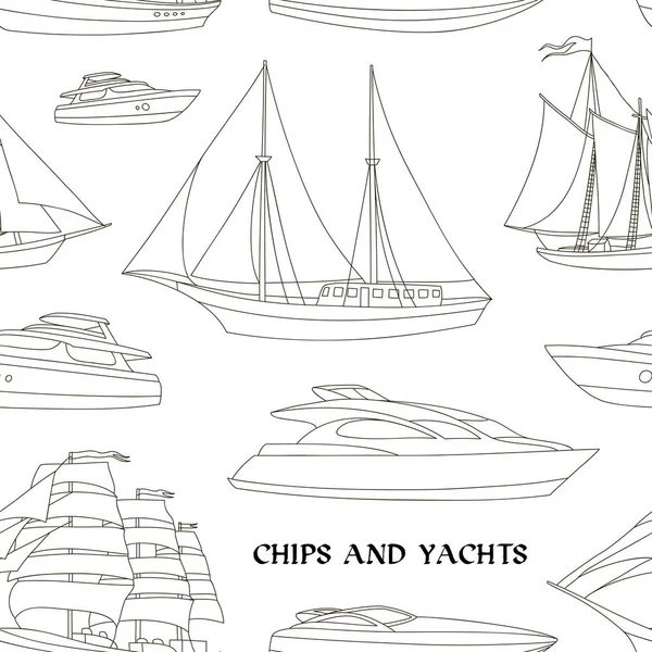 Modèle de navires et yachts — Image vectorielle