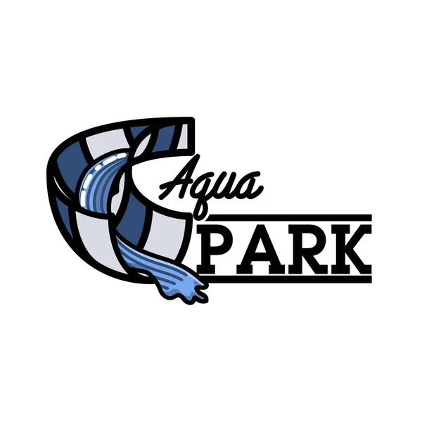 Color vintage aquapark emblem — 图库矢量图片