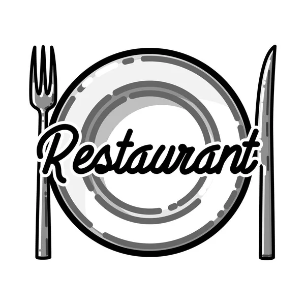 Color vintage restaurant emblem — Stock Vector