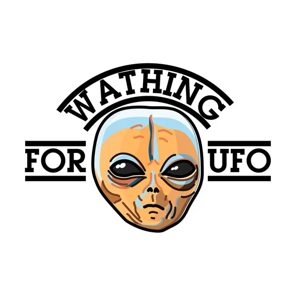 Farbe Vintage Ufo Emblem, Etikett, Abzeichen und Designelemente. Vektor-Illustration, Folge 10 — Stockillustration Farbe vintage ufo Emblem — Stockvektor
