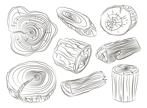 Векторный набор пней дерева — стоковый вектор