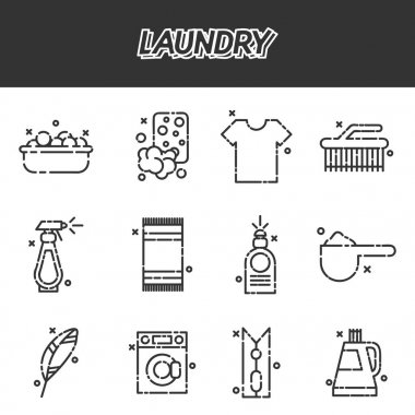 Çamaşırhane karikatür kavramı simgeler