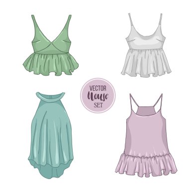 Kadın rahat kıyafetler renk kümesi