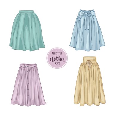 Kadın rahat kıyafetler renk kümesi