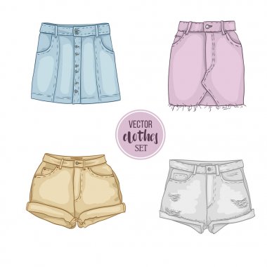 Kadın rahat kıyafetler renk kümesi