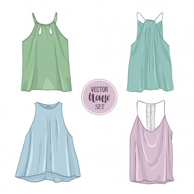 Kadın rahat kıyafetler renk kümesi