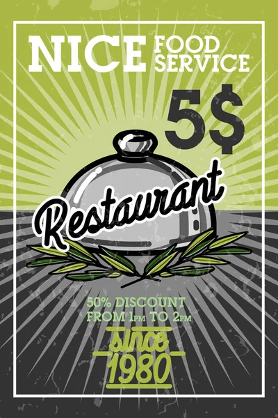 Color vintage restaurant banner — Stock Vector