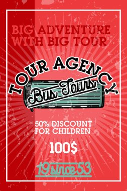 Renk vintage tur ajansı afiş