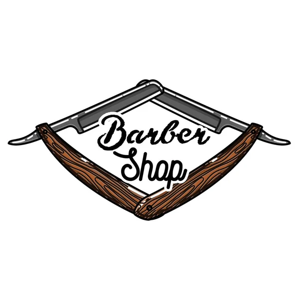 Color vintage barber shop emblem — Stock Vector