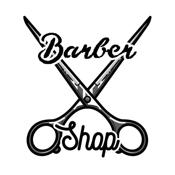 Color vintage barber shop emblem — Stock Vector