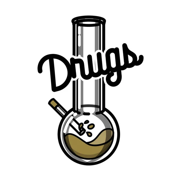 Couleur vintage drogue emblème — Image vectorielle