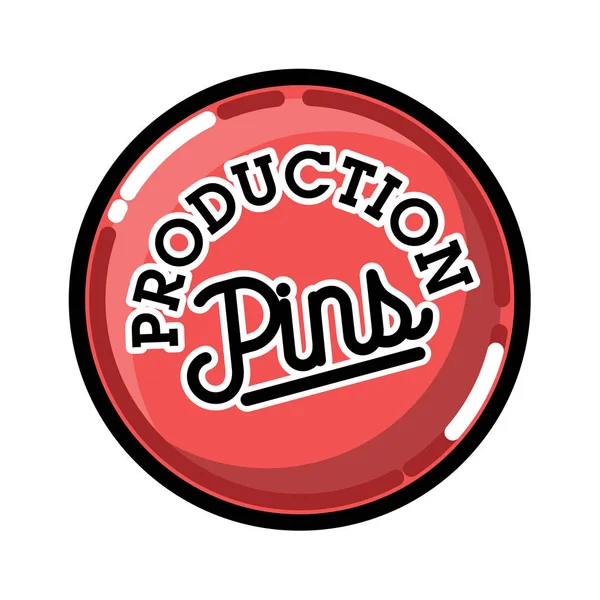 Color vintage pins emblema de producción — Vector de stock