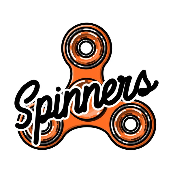 Color vintage spinners emblema — Vector de stock