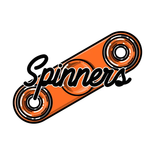 Renk vintage spinners amblemi — Stok Vektör