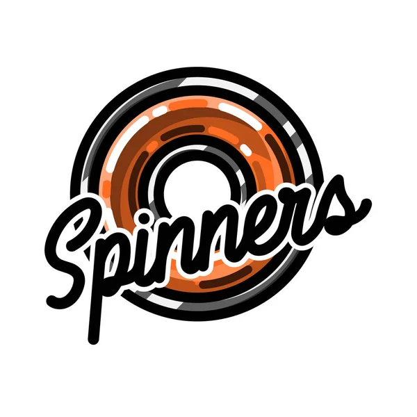 Color vintage spinners emblema — Vector de stock