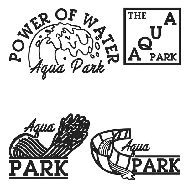 Färg Vintage Aquapark Emblem Tecken Sommaren Vektorillustration Eps — Stock vektor