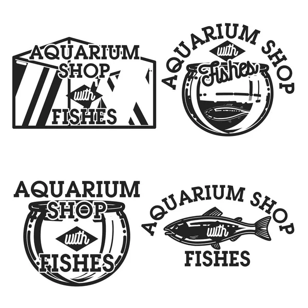 颜色复古水族馆店的标志 鱼的概念图标 向量例证 Epps — 图库矢量图片