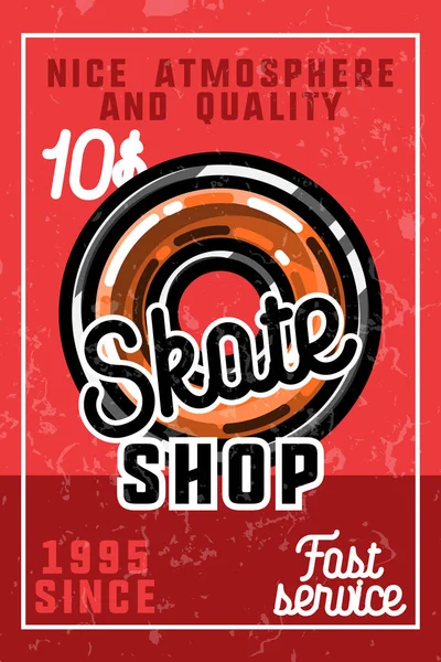 Färg Vintage Skate Shop Banner Skate Tema Designelement För Ditt — Stock vektor