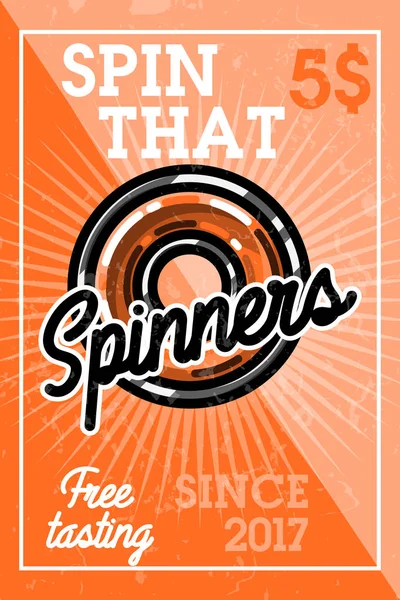 Color Vintage Spinners Banner Juguete Para Aliviar Estrés Mejorar Capacidad — Archivo Imágenes Vectoriales
