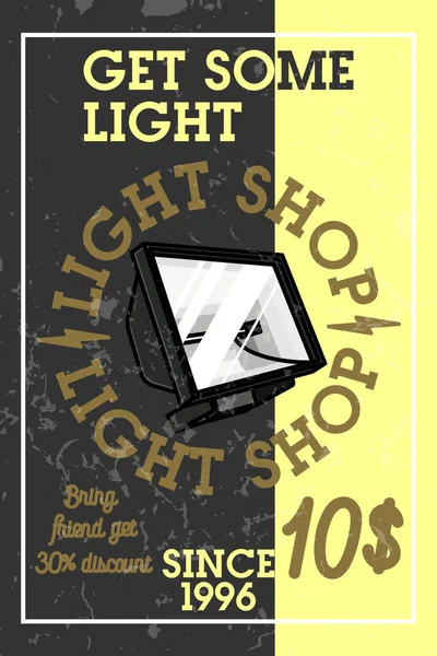 Color Vintage Light Shop Banner Design Elements Vector Illustration Eps — Stock Vector