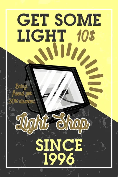 Color Vintage Light Shop Banner Design Elements Vector Illustration Eps — Stock Vector