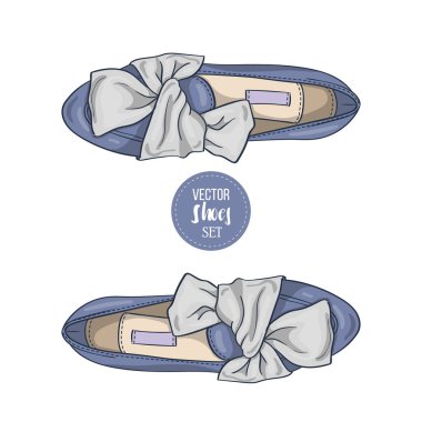 Renk kadın iki renk bale düz düğüm ile vektör. Moda stil.