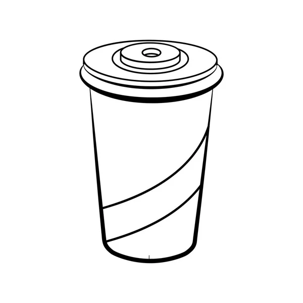 Sketch Soda Glass Plastic Isolated White Background Vector Illustration Eps — Stock Vector