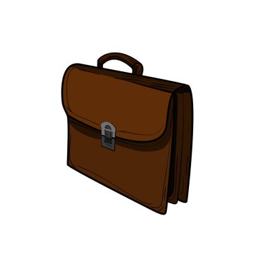 Web ve mobil için kroki evrak çantası simge renk. El vektör koyu gri simgesi üzerinde açık renkli çekilmiş..