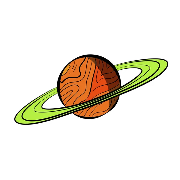 Vector Color Sketch Planeta Saturno Con Anillos Sobre Fondo Blanco — Archivo Imágenes Vectoriales