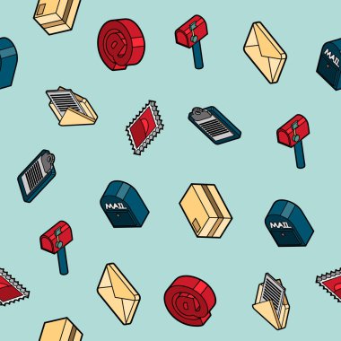 Teslim düz anahat izometrik desen. Vektör çizim, Eps 10