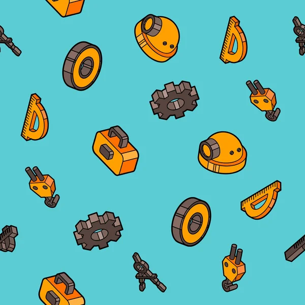 Mühendislik düz anahat desen. İnşaat mühendisi. Vektör çizim, Eps 10