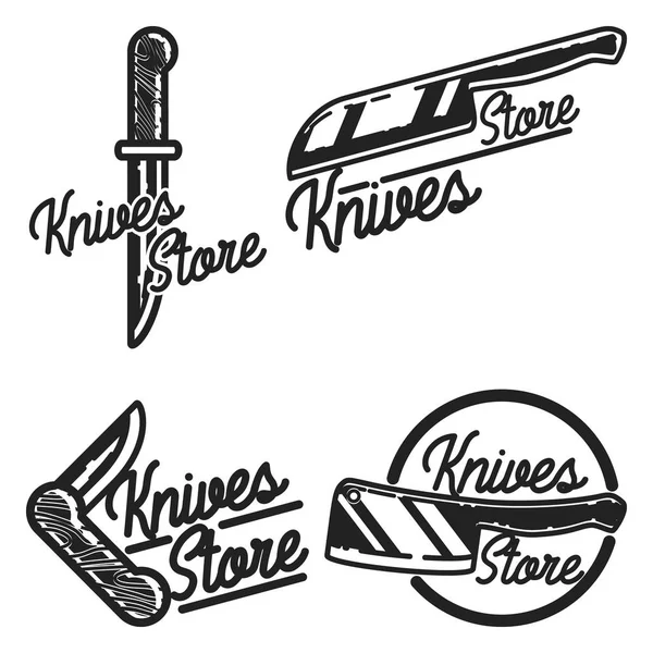 Урожайні Ножі Зберігають Емблеми Логотип Ресторану Значок Або Емблема Векторні — стоковий вектор