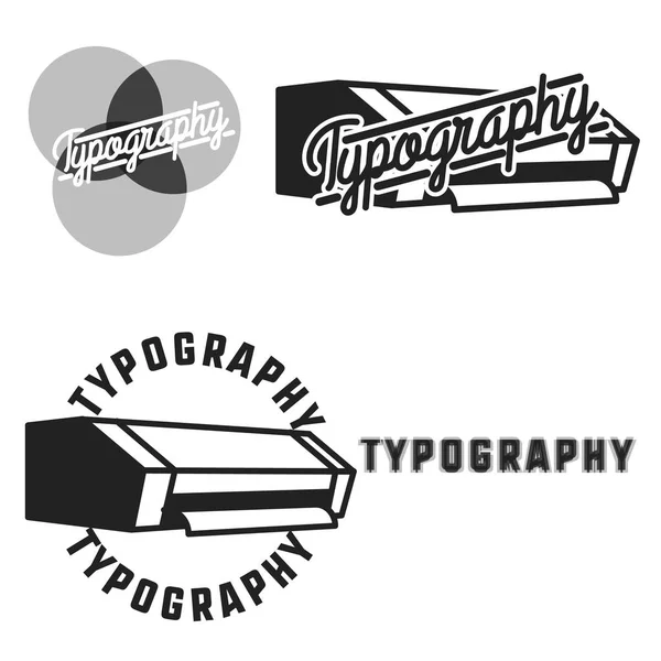 Emblemas Tipografía Vintage Ilustración Vectorial Eps — Vector de stock
