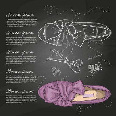 Vektör çizim, renk kadın bale daireler ile düğüm tebeşir tahtası