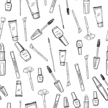 Göz alıcı makyaj seamless modeli. Kırpma maskesi ile yaptı. EPS 10