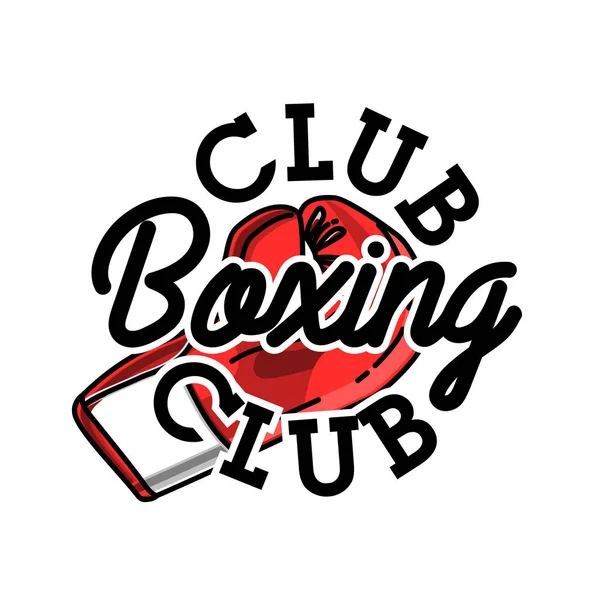 Emblème Club Boxe Vintage Couleur Eléments Design Liés Boxe Pour — Image vectorielle