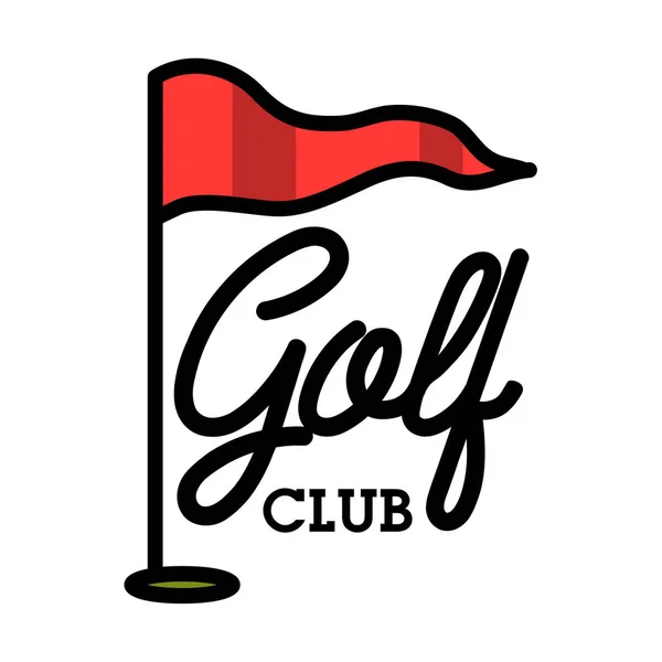 Cor Emblema Clube Golfe Vintage Campeonato Golfe Equipamento Golfe Logotipo — Vetor de Stock