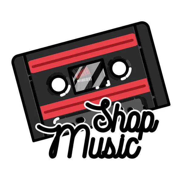 Kleur Vintage Muziek Winkel Embleem Voor Gebruik Muziekwinkel Record Studio — Stockvector