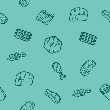 Et rengi anahat izometrik desen. Vektör çizim, Eps 10