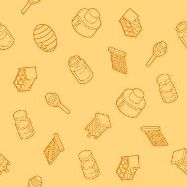 Tatlım düz anahat izometrik desen. Vektör çizim, Eps 10