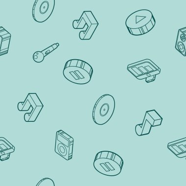 Müzik renk anahat izometrik desen. Vektör çizim, Eps 10