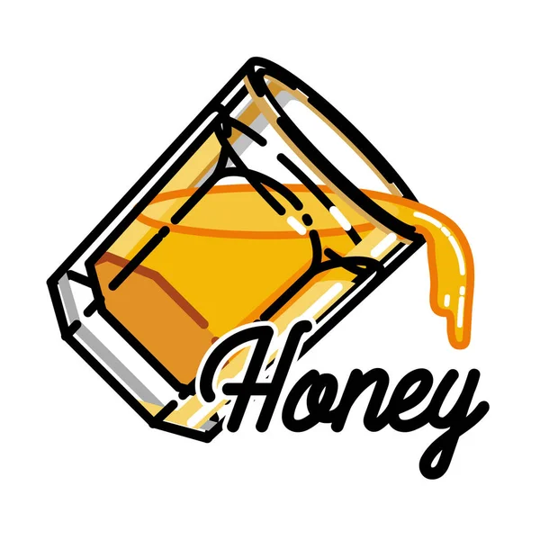Färg Vintage Honung Emblem För Din Design Vektorillustration Eps — Stock vektor