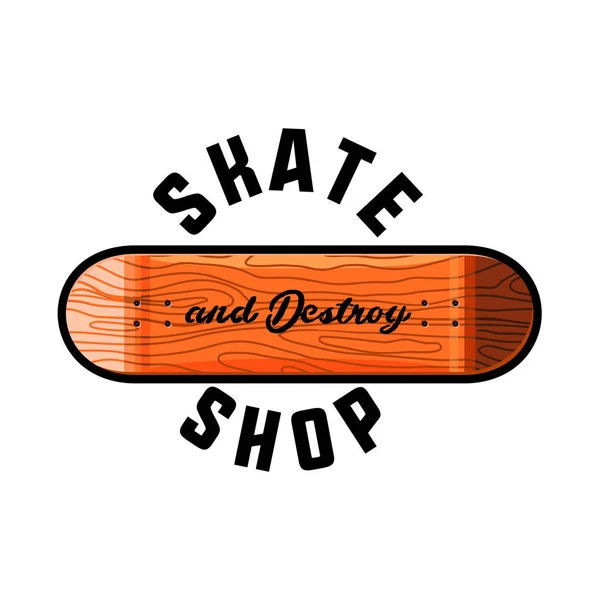 Färg Vintage Skate Shop Emblem Vektorillustration Eps — Stock vektor