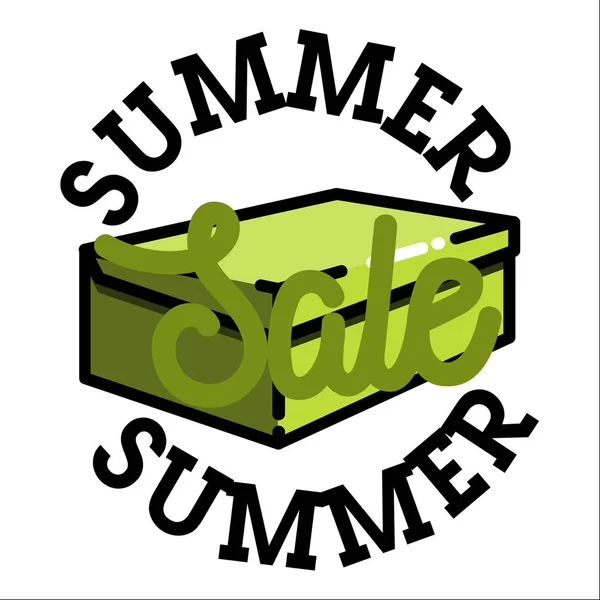 Color Vintage Summer Sale Emblem Vector Illustration Eps — Stock Vector