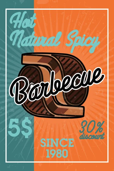 Barva Nápisu Vintage Grilování Gril Restaurant Logo Vektorové Ilustrace Eps — Stockový vektor