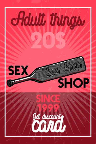 Cor Vintage Sex Shop Banner Ilustração Vetorial Eps —  Vetores de Stock